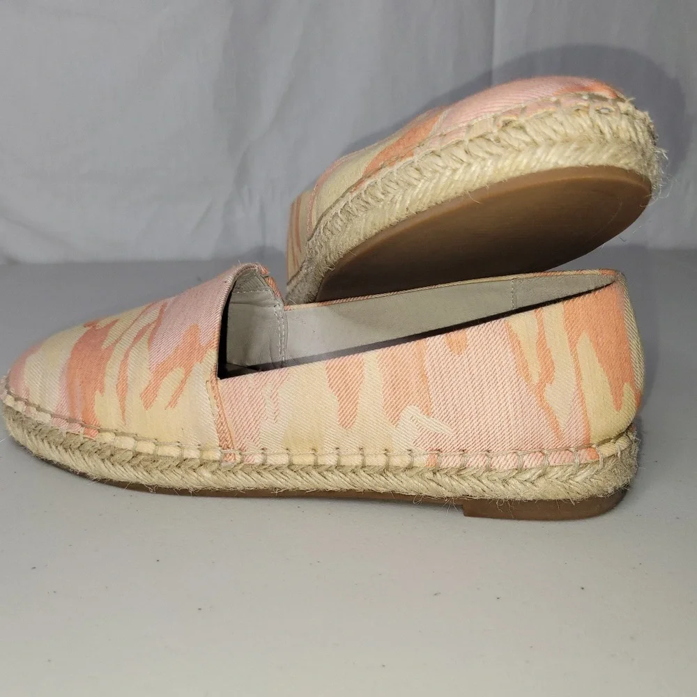 Sanctuary Havana Espadrille Flats ~ Pink Orange Camo Canvas Slip‎ On Shoes